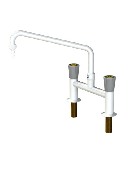 H pattern mixer tap with removable nozzle