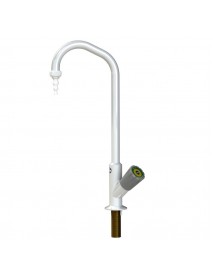 Single bench mounted swivel swaneck water tap - removable nozzle - Cold water