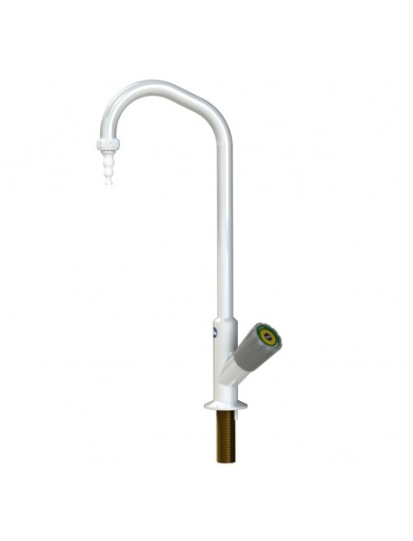 Single bench mounted swivel swaneck water tap - removable nozzle - Cold water