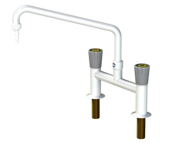 H pattern mixer tap with removable nozzle